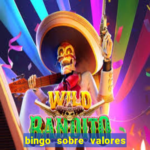 bingo sobre valores para imprimir